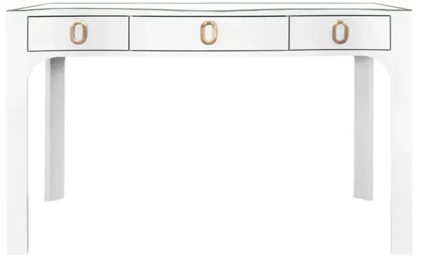 Worlds Away Gladys Modern Classic White Linen Desk