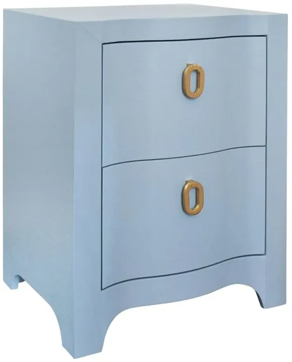 Worlds Away Helena Modern Classic Light Blue Linen Nightstand