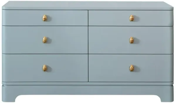 Worlds Away Kilmer Modern Classic Light Blue Double Dresser