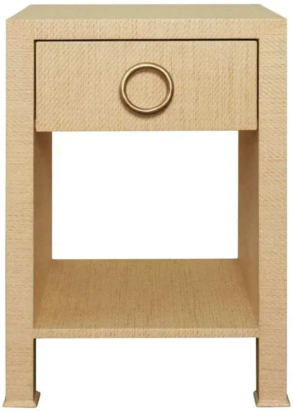 Worlds Away Malcolm Modern Classic Natural Grasscloth Side Table