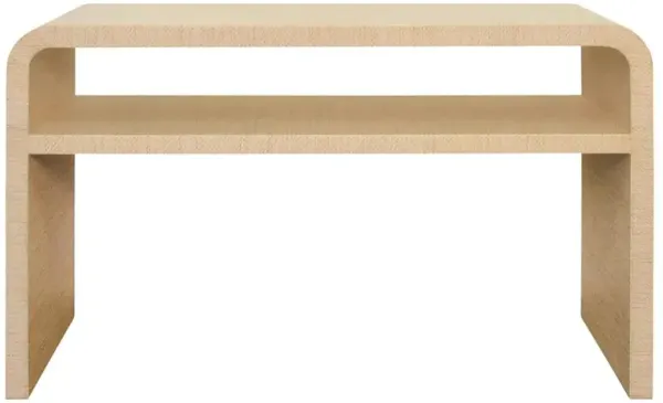 Worlds Away Marshall Modern Classic Natural Grasscloth Console Table