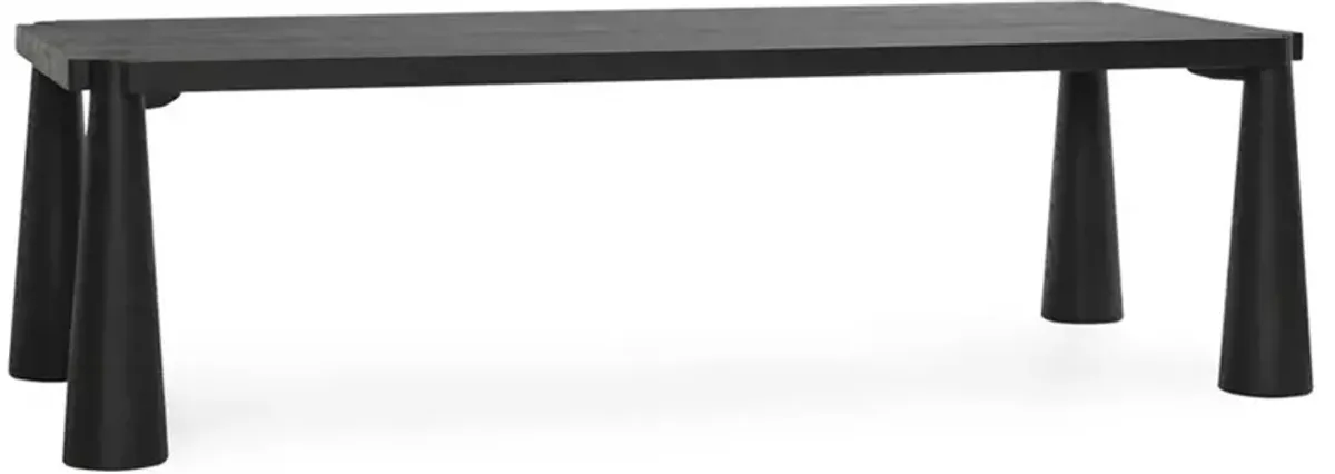Claire Modern Classic Black Oak Wood Rectangular Dining Table - 102"