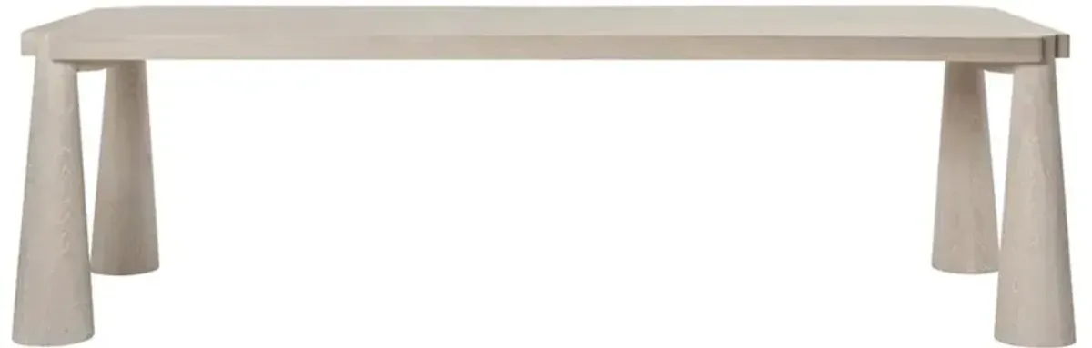 Claire Modern Classic Cream Oak Wood Rectangular Dining Table - 102"