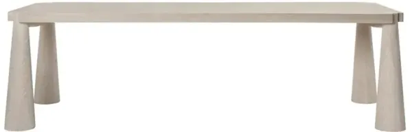 Claire Modern Classic Cream Oak Wood Rectangular Dining Table - 102"