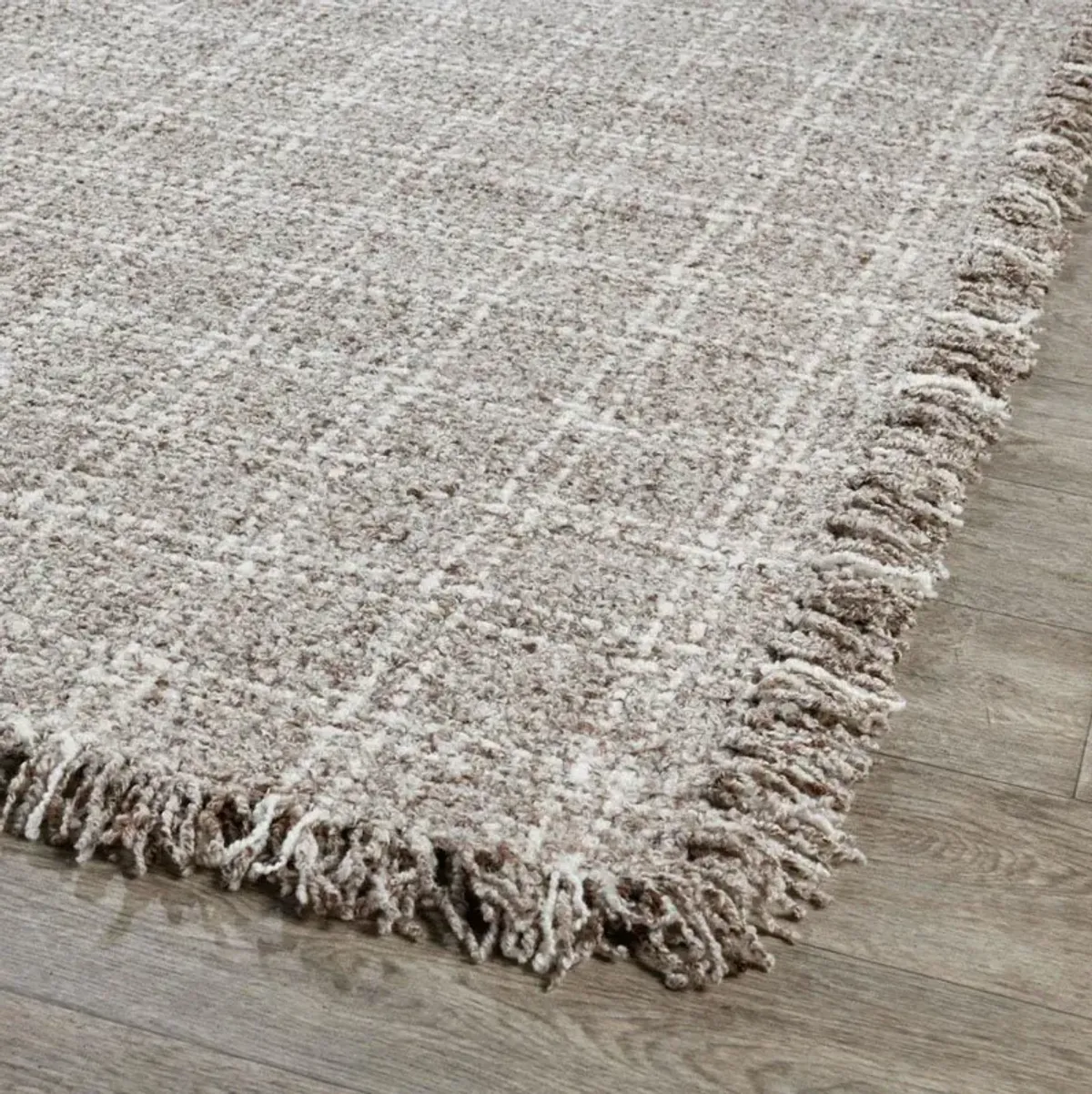 Belinda Modern Classic Natural Grey Wool Patterned Rug - 10'x14'