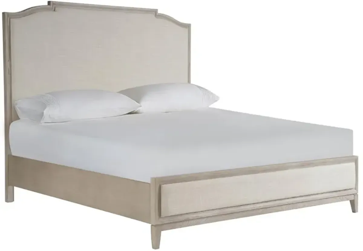 Chelle French Country Beige Panel Oak Wood Bed - Queen