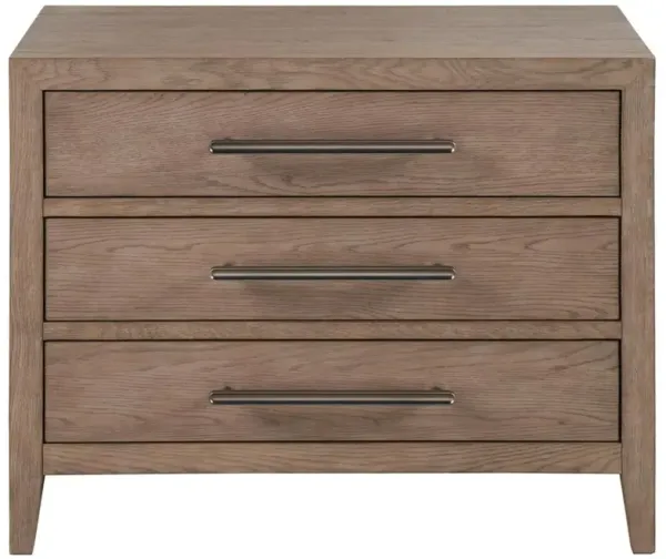 Greig Modern Classic Grey Oak Wood Nightstand