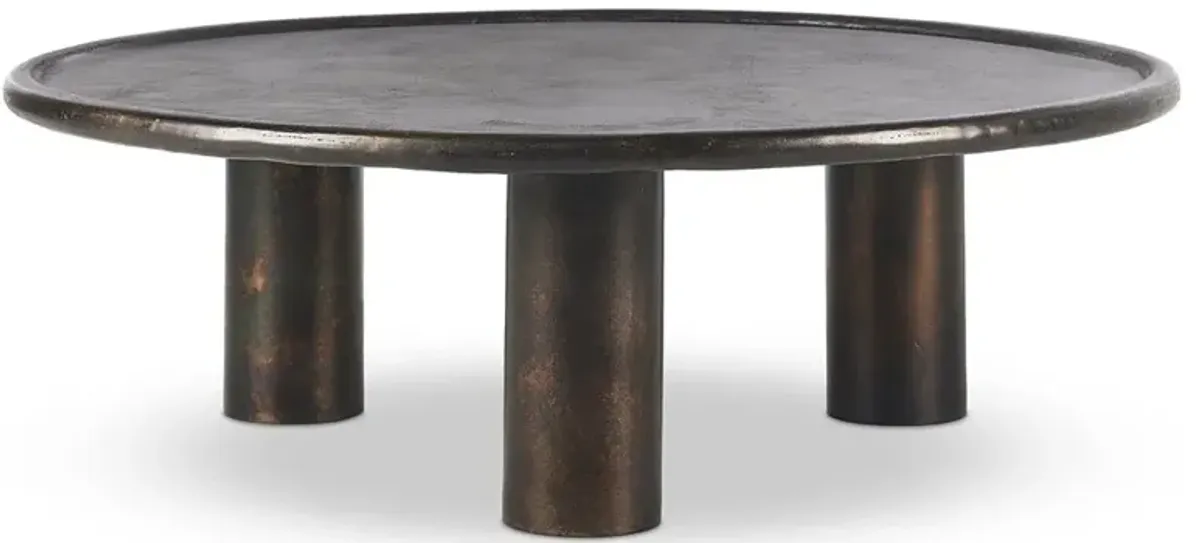 Dario Industrial Loft Bronze Aluminum Round Coffee Table