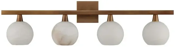 Cora Hollywood Regency Natural Alabaster Brass Bath Bar Sconce