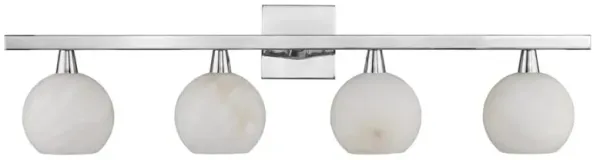 Cora Hollywood Regency Natural Alabaster Polished Nickel Bath Bar Sconce