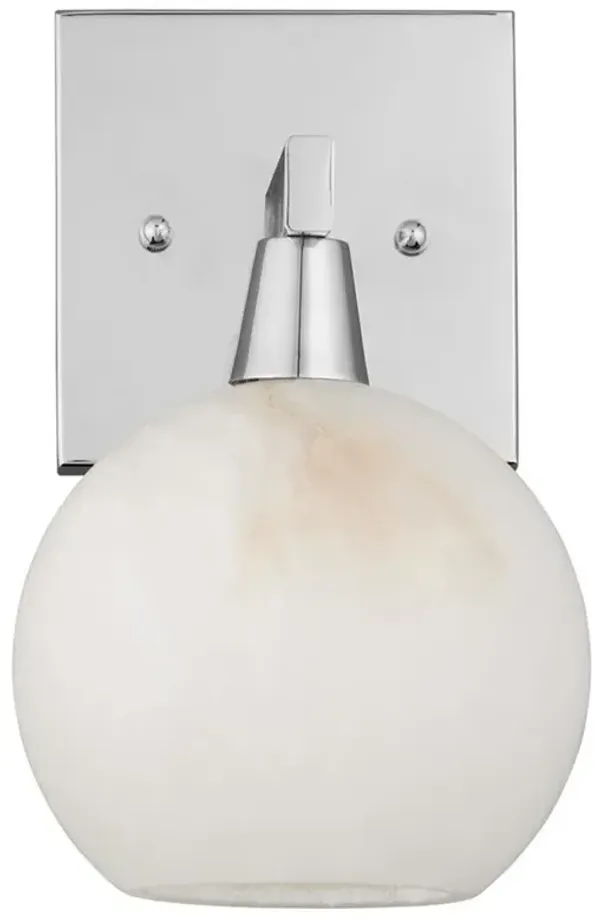 Cora Modern Classic Natural Alabaster Polished Nickel Bath Wall Sconce