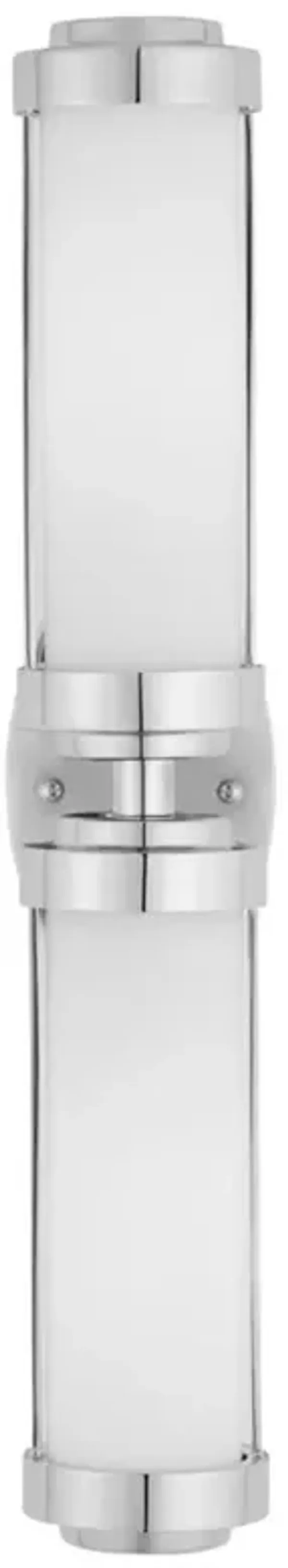 Bellini Modern Classic White Glass Polished Nickel Bath Wall Sconce