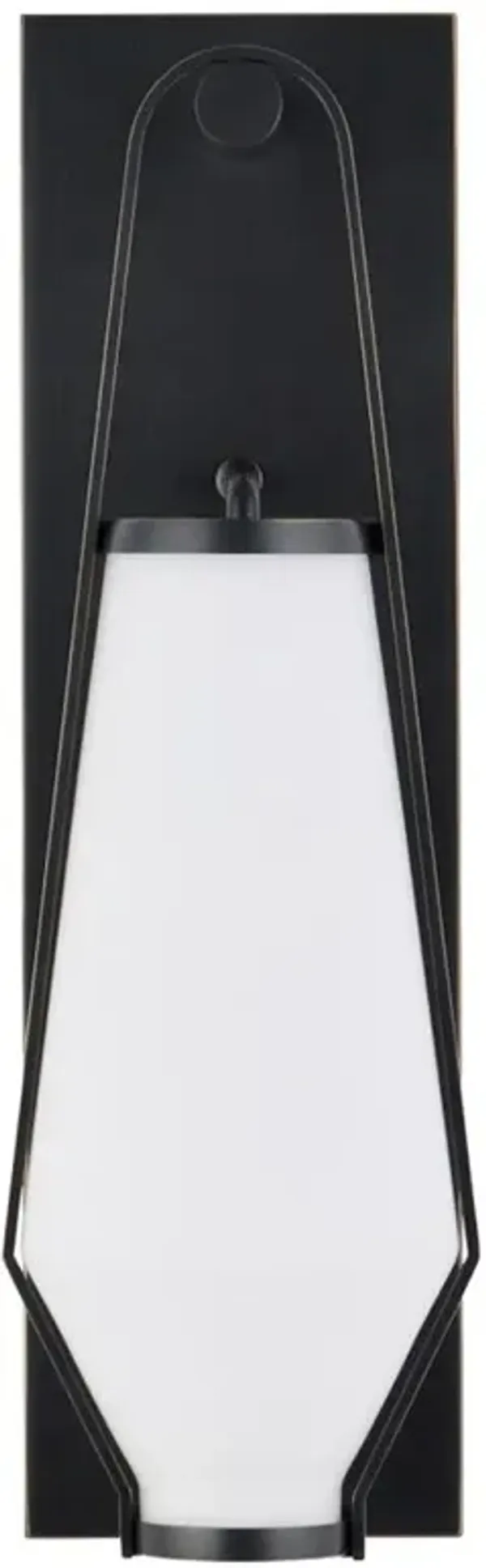 Almar Mid Century White Glass Oil Rubbed Bronze Bath Wall Sconce