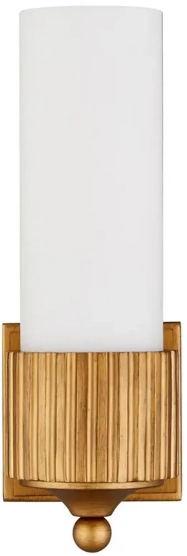 Yarra Mid Century Modern Frosted Glass Gold Bath Wall Sconce
