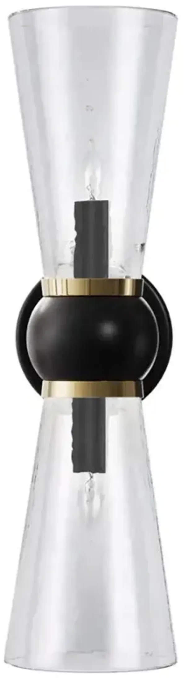 Bellini Mid Century Modern Clear Glass Oil Rubbed Bronze Bath Wall Sconce