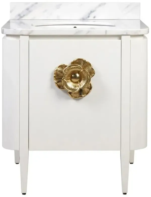 Sazana Modern Classic Carrara Marble White Oak Vanity Sink - 30"