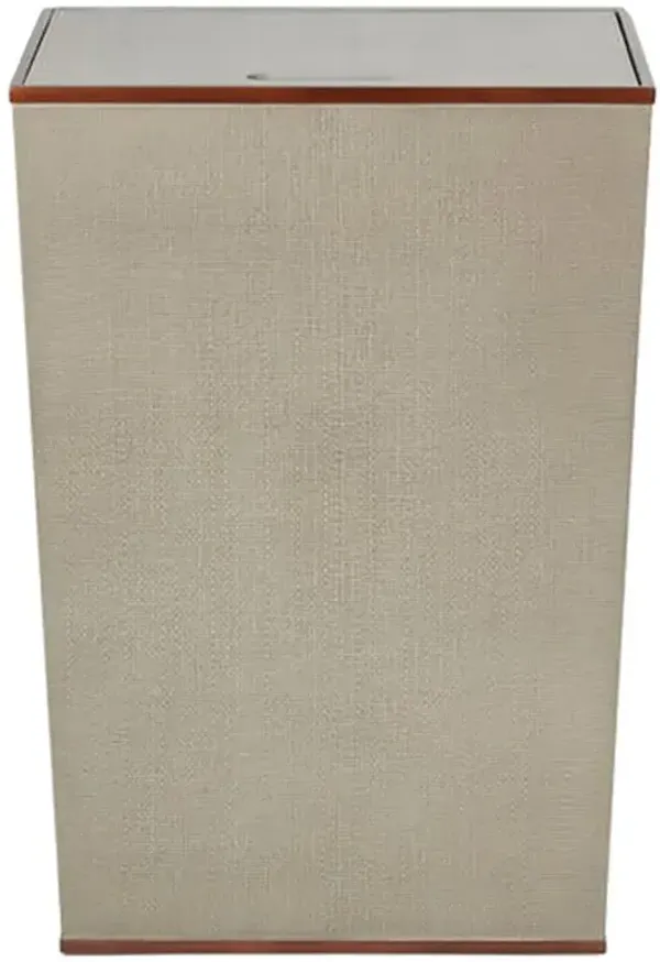 Pigeon and Poodle Raleigh Modern Seal Grey Faux Raffia Rectangular Hamper