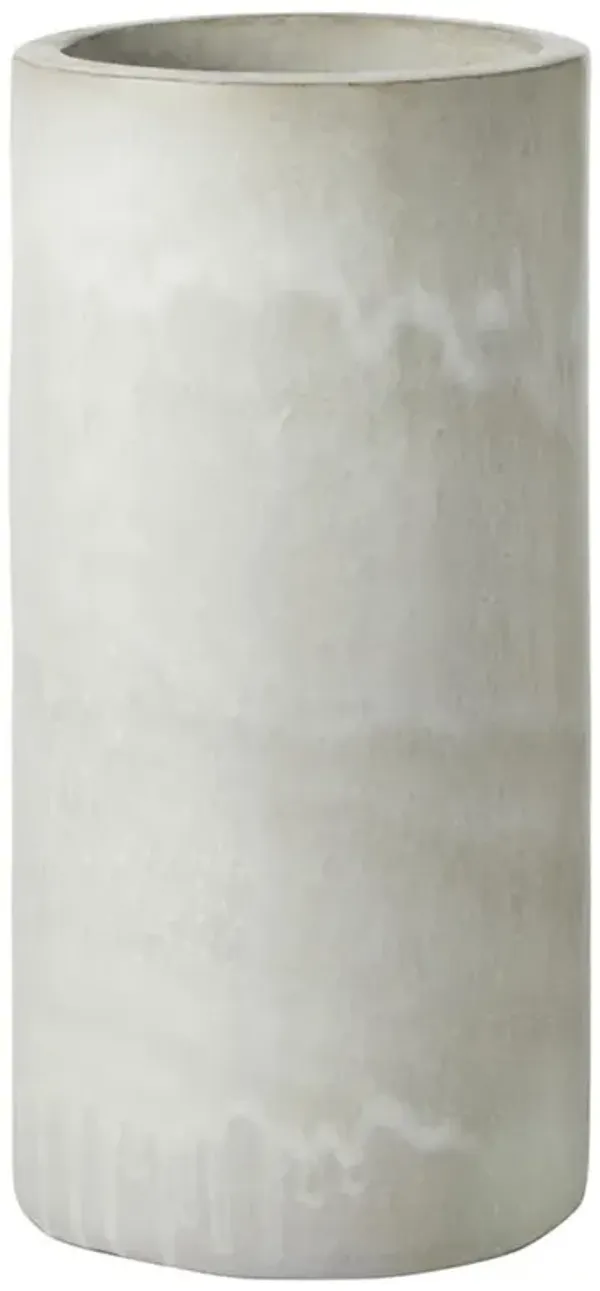 Pigeon and Poodle Maribo Industrial Rustic White Stoneware Umbrella Stand