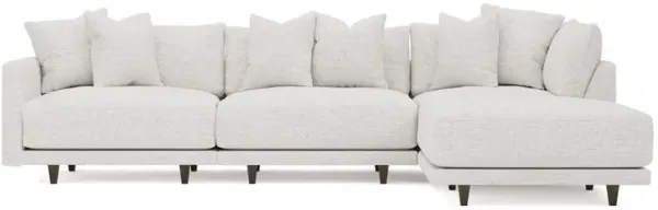 Toulouse Heathered Ivory Performance Modular 4-Piece Chaise Sectional - Right Chaise - 129"