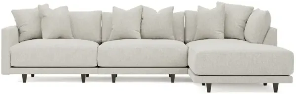 Toulouse Porcelain Performance Modular 4-Piece Chaise Sectional - Right Chaise - 129"