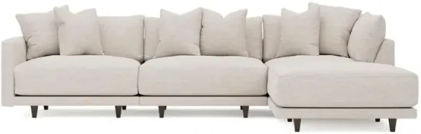 Toulouse Heathered Cream Performance Modular 4-Piece Chaise Sectional - Right Chaise - 129"