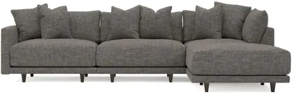 Toulouse Truffle Performance Modular 4-Piece Chaise Sectional - Right Chaise - 129"