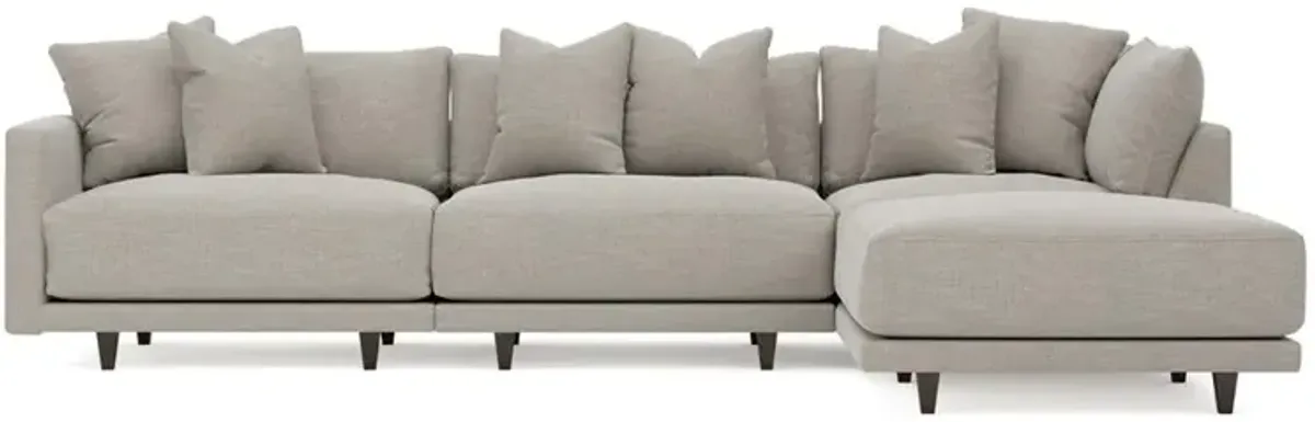 Toulouse Dove Performance Modular 4-Piece Chaise Sectional - Right Chaise - 129"