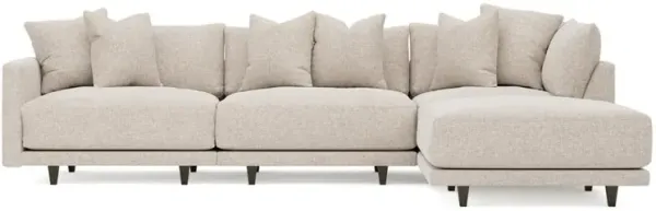 Toulouse Straw Performance Modular 4-Piece Chaise Sectional - Right Chaise - 129"