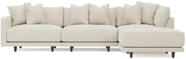 Toulouse Vanilla Modular 4-Piece Chaise Sectional - Right Chaise - 129"