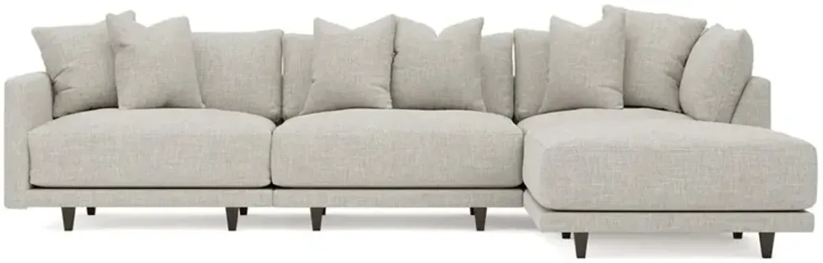 Toulouse Fog Modular 4-Piece Chaise Sectional - Right Chaise - 129"