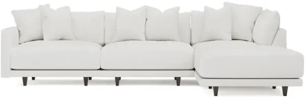 Toulouse Snow Performance Modular 4-Piece Chaise Sectional - Right Chaise - 129"