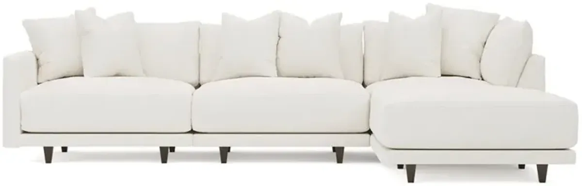 Toulouse Canvas Performance Modular 4-Piece Chaise Sectional - Right Chaise - 129"