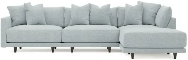 Toulouse Mist Performance Modular 4-Piece Chaise Sectional - Right Chaise - 129"
