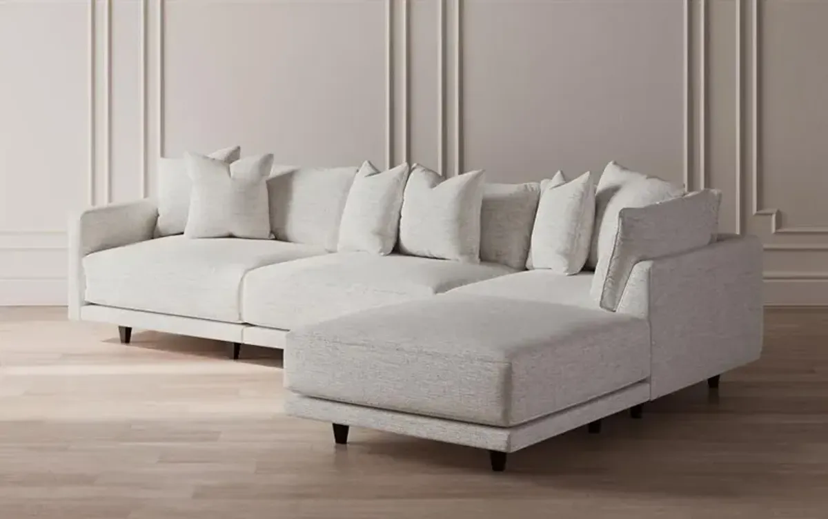 Toulouse Biscuit Performance Modular 4-Piece Chaise Sectional - Right Chaise - 129"