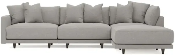 Toulouse Pebble Performance Modular 4-Piece Chaise Sectional - Right Chaise - 129"