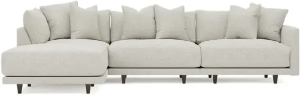 Toulouse Porcelain Performance Modular 4-Piece Chaise Sectional - Left Chaise - 129"