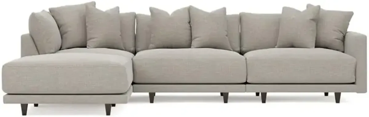 Toulouse Dove Performance Modular 4-Piece Chaise Sectional - Left Chaise - 129"