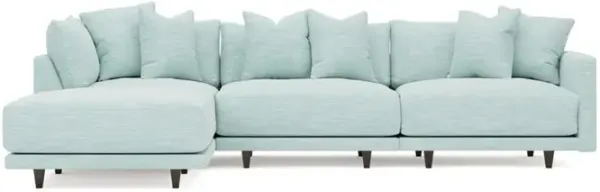 Toulouse Sea Mint Performance Modular 4-Piece Chaise Sectional - Left Chaise - 129"