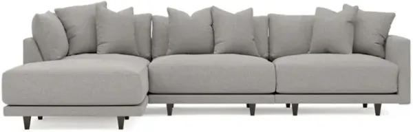 Toulouse Pebble Performance Modular 4-Piece Chaise Sectional - Left Chaise - 129"