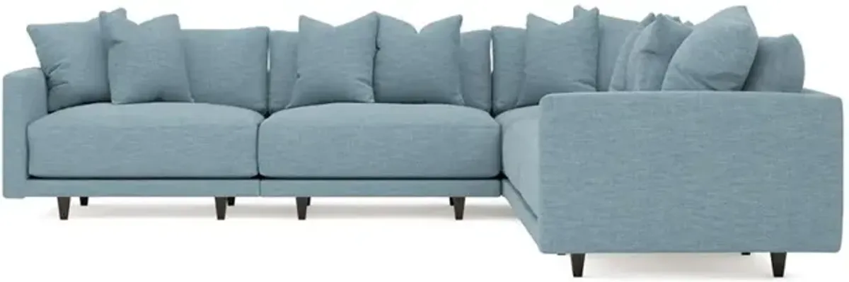 Toulouse Eggshell Blue Performance Modular 5-Piece Corner Sectional - 129"