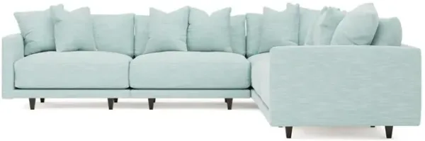 Toulouse Sea Mint Performance Modular 5-Piece Corner Sectional - 129"