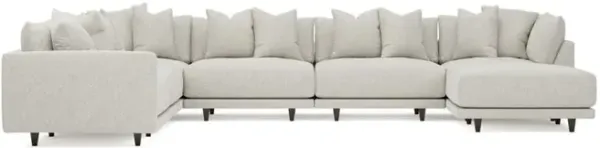 Toulouse Porcelain Performance Modular 7-Piece Corner Sectional With Ottoman - Right End - 166"