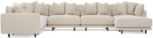 Toulouse Straw Performance Modular 7-Piece Corner Sectional With Ottoman - Right End - 166"