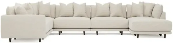 Toulouse Sand Dollar Performance Modular 7-Piece Corner Sectional With Ottoman - Right End - 166"