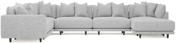Toulouse Frost Performance Modular 7-Piece Corner Sectional With Ottoman - Right End - 166"