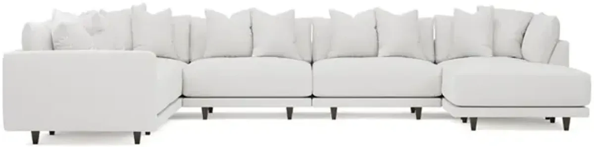 Toulouse Sugar Performance Modular 7-Piece Corner Sectional With Ottoman - Right End - 166"