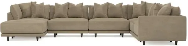 Toulouse Wheat Modular 7-Piece Corner Sectional With Ottoman - Left End - 166"