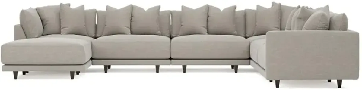 Toulouse Dove Performance Modular 7-Piece Corner Sectional With Ottoman - Left End - 166"