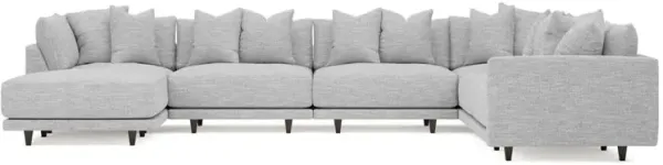 Toulouse Frost Performance Modular 7-Piece Corner Sectional With Ottoman - Left End - 166"