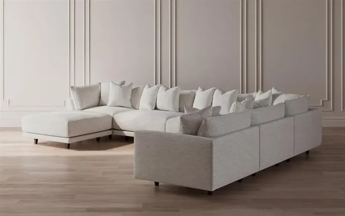 Toulouse Mist Performance Modular 7-Piece Corner Sectional With Ottoman - Left End - 166"